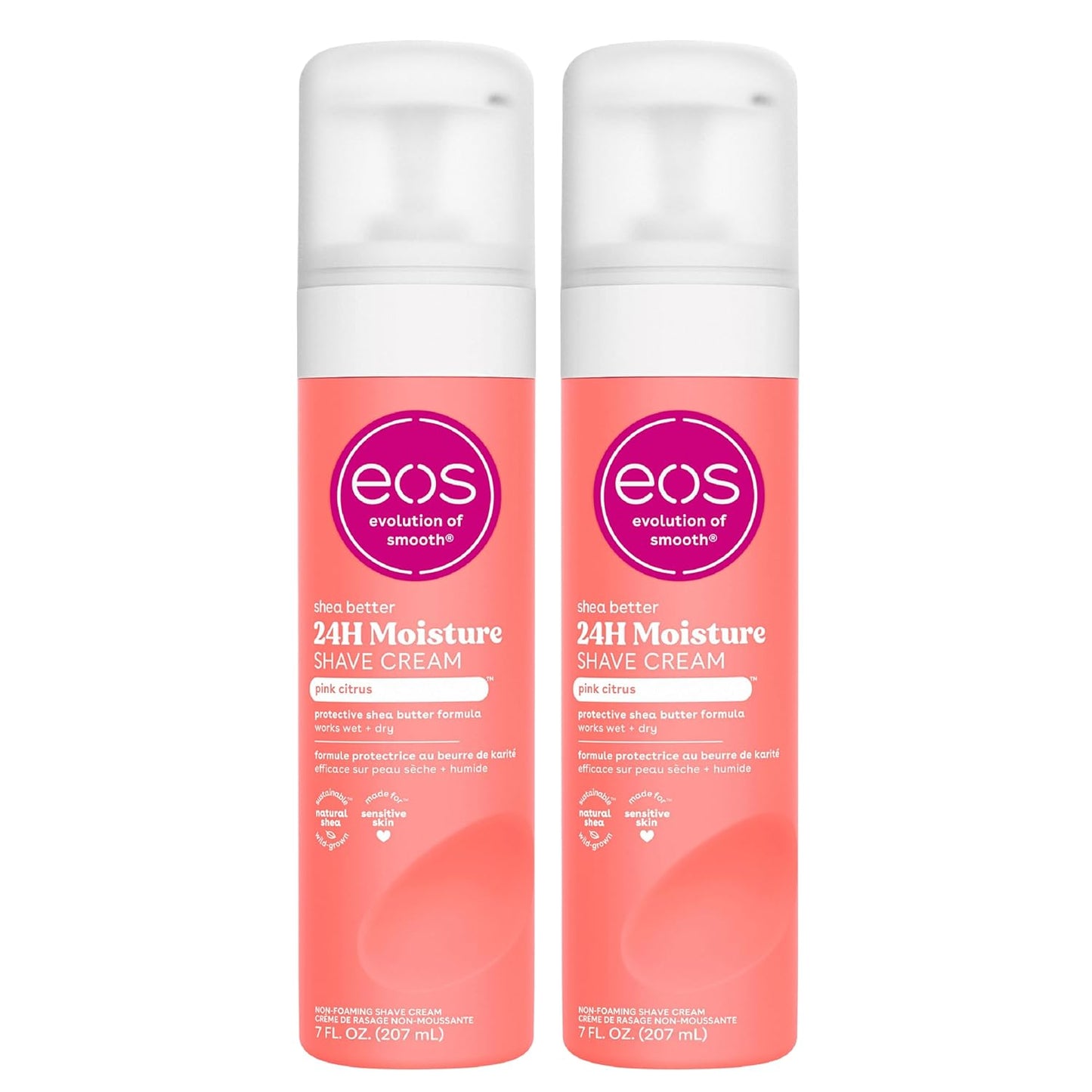 Shea Better Shave Cream- Pink Citrus, Shea Butter Skincare, Shaving Cream for Women, 7 Fl Oz, 2-Pack