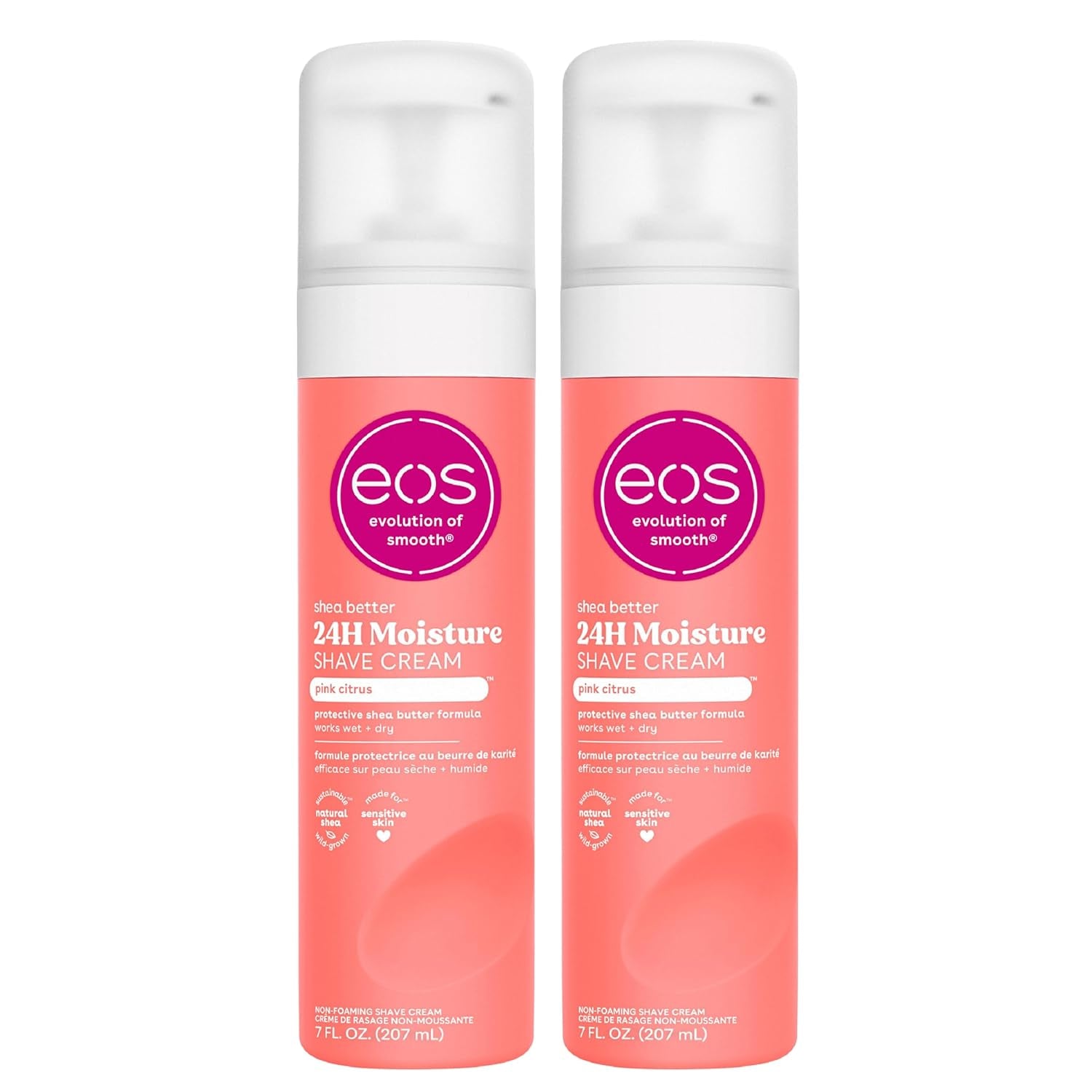 Shea Better Shave Cream- Pink Citrus, Shea Butter Skincare, Shaving Cream for Women, 7 Fl Oz, 2-Pack
