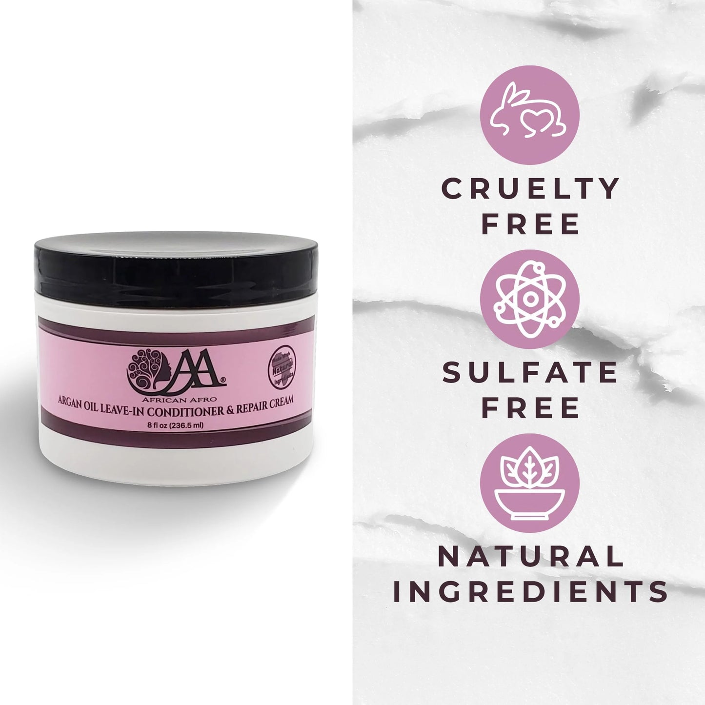 Argan Oil Leave in Conditioner and Hair Repair Cream | Leave in Conditioner for Curly Hair and All Other Hair Types | Made Cruelty-Free with Natural Ingredients | 8 Fl Oz