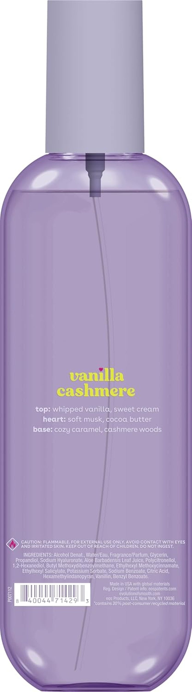 Cashmere Body Mist, Vanilla Cashmere, Soft Musk, Cozy Caramel, Hair Mist, Body Spray for Women Moisturizing, Hyaluronic Acid, Vanilla Body Spray, Vegan, Cruelty-Free, 6 Fl Oz