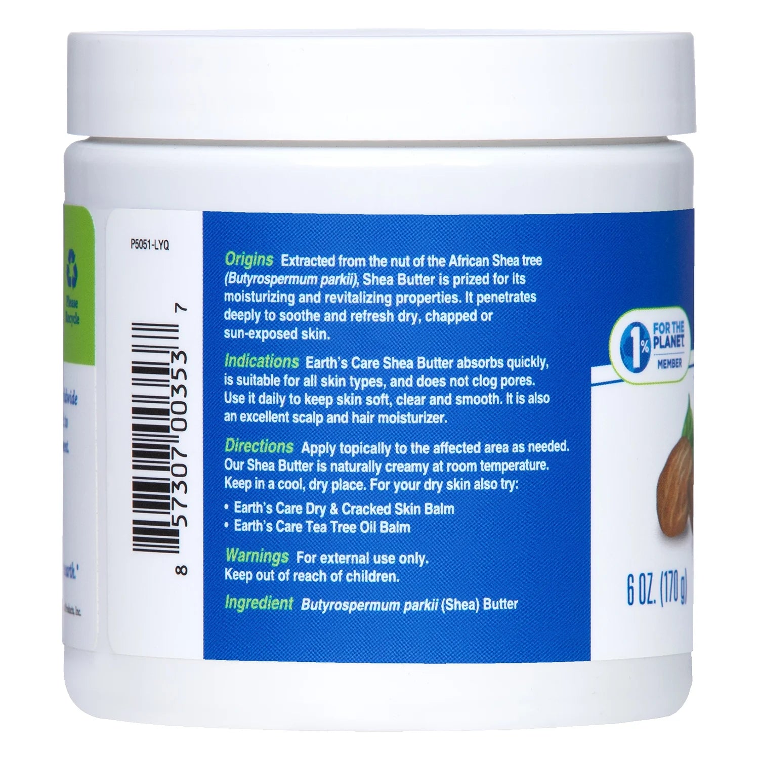 Pure Shea Butter Body Butter - Moisturizing, Paraben-Free, Unscented - 6 Oz