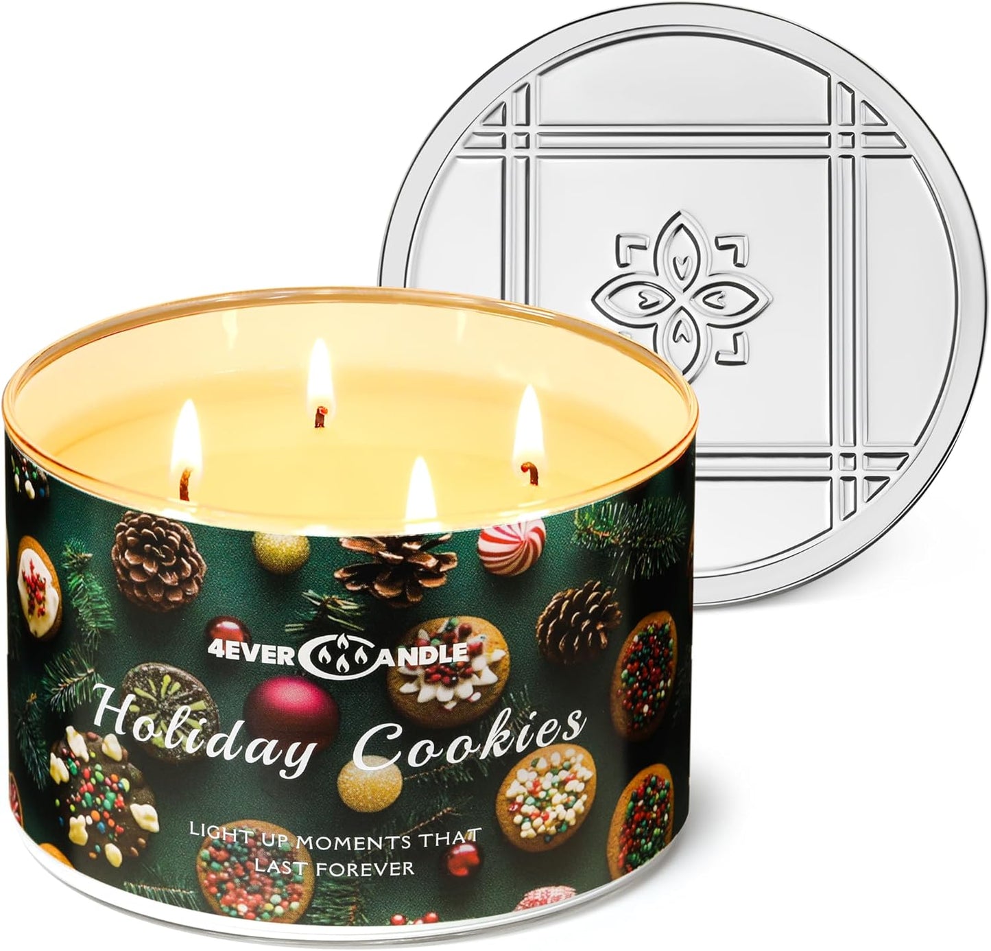 4EVER Scented Candles | 4-Wick 18Oz Soy Wax Candle | up to 50Hrs Clean Burn | Aromatherapy Candles for Home Scented | Gifts for Women & Mom, Whipped Vanilla Cake