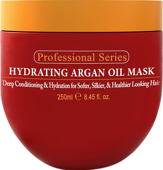 Hydrating Argan Oil Hair Mask and Deep Conditioner for Dry or Damaged Hair (8.45 Oz Jar)