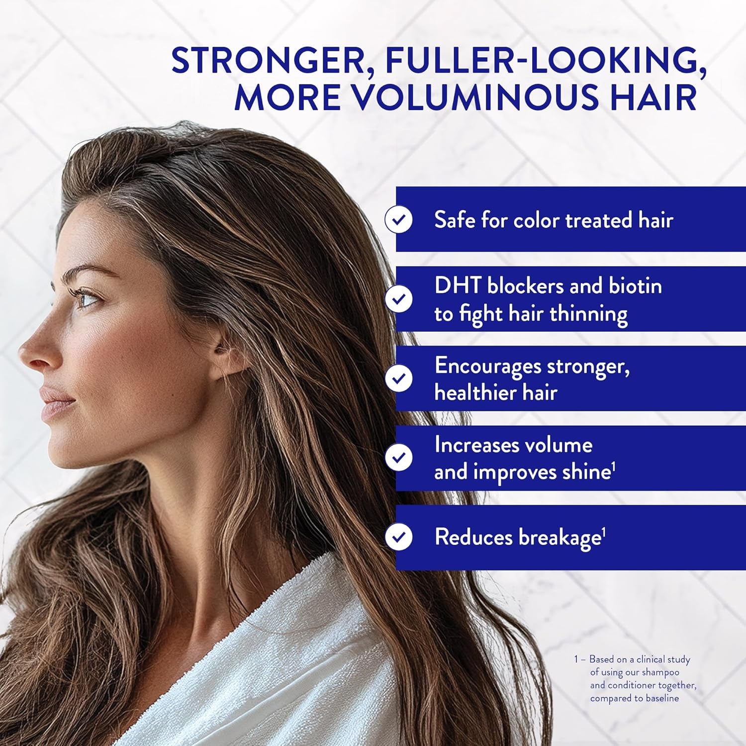 Anti-Thinning Shampoo and Conditioner Set for Thinning Hair - Biotin DHT Blocker Women & Men - Color Safe Shampoo for Hair Loss & Healthier Hair - Coconut & Vanilla (Pack of 2)