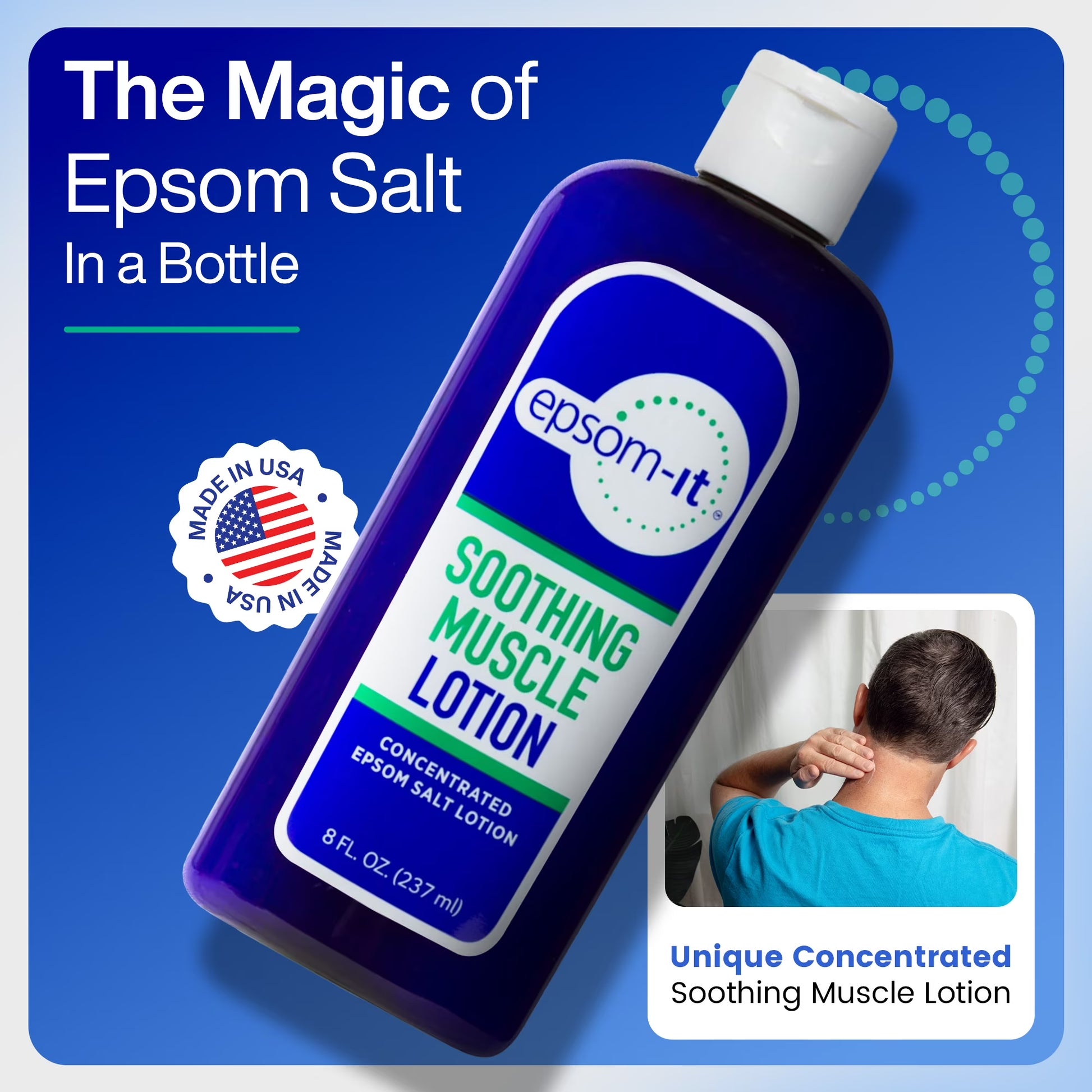 (4 Pack)  Soothing Muscle Lotion with Magnesium Sulfate and Arnica, 8 Oz