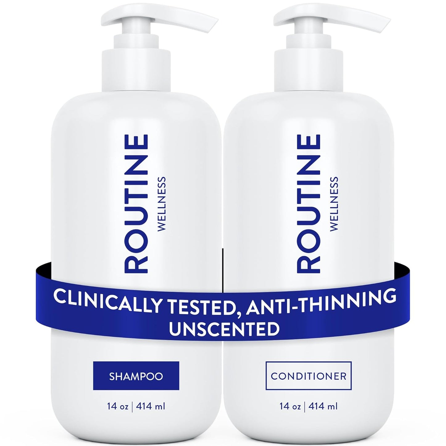 Anti-Thinning Shampoo and Conditioner Set for Thinning Hair - Biotin DHT Blocker Women & Men - Color Safe Shampoo for Hair Loss & Healthier Hair - Coconut & Vanilla (Pack of 2)