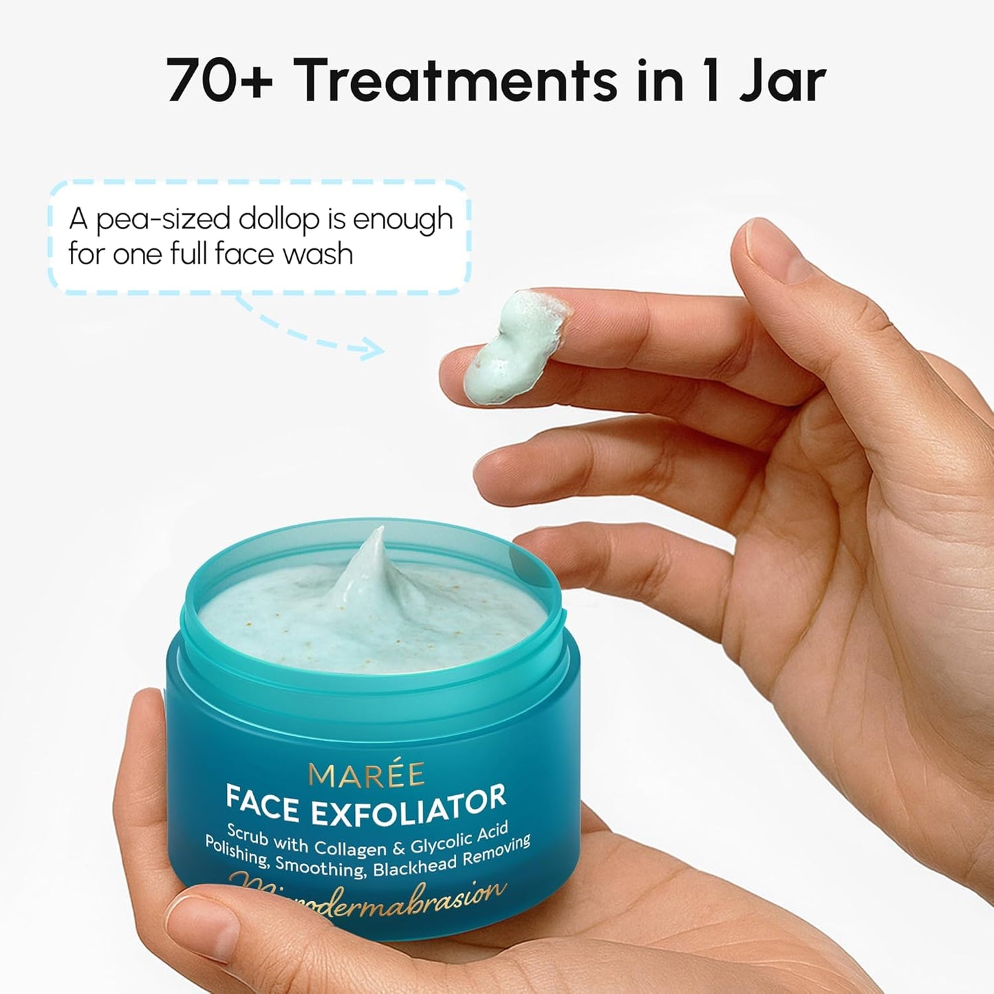 Face Exfoliator – Microdermabrasion Facial Scrub & Exfoliating Face Wash for Women – Collagen & Glycolic Acid – Gentle Scrub and Exfoliant – Men Exfoliating Scrubber – Exfoliante Facial Cleanser