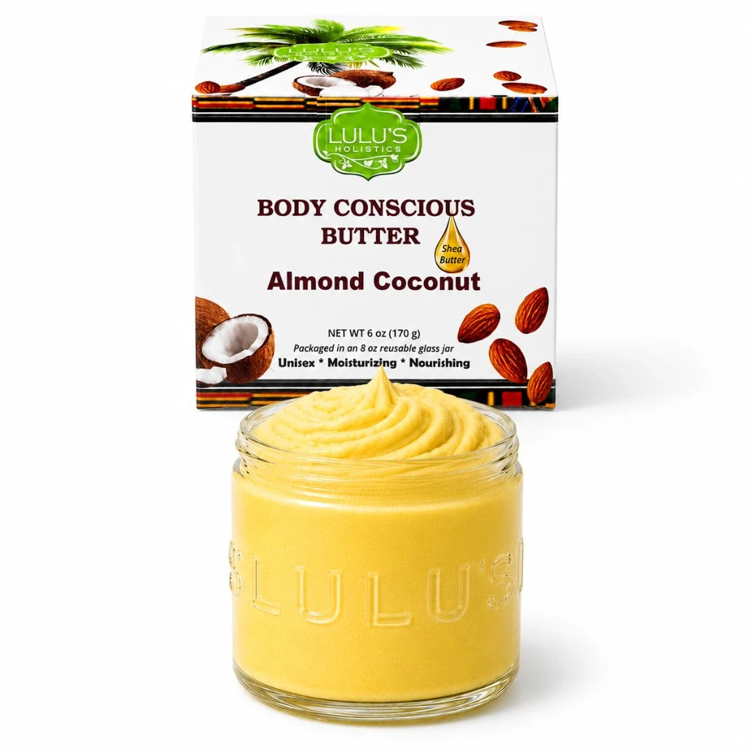 Almond Coconut Glowing Whipped Body Butter with Raw African Yellow Shea Base